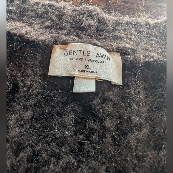 Gentle Fawn Brown One Button Cozy Knit Cardigan Sweater Size XL - Picture 4 of 10
